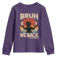 Bruh We Back Youth Sweatshirt Back to School 5th Grade 6 7 First Day School