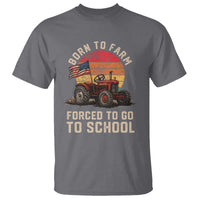 Funny Farmer Tractor T Shirt Born To Farmer Forced To Go To School - Wonder Print Shop