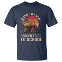 Funny Farmer Tractor T Shirt Born To Farmer Forced To Go To School - Wonder Print Shop