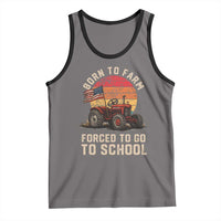 Funny Farmer Tractor Tank Top Born To Farmer Forced To Go To School - Wonder Print Shop