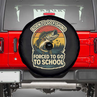 Funny Bass Fish Fisherman Spare Tire Cover Born To Go Fishing Forced School - Wonder Print Shop