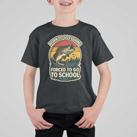 Funny Bass Fish Fisherman T Shirt For Kid Born To Go Fishing Forced School - Wonder Print Shop