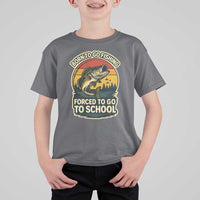 Funny Bass Fish Fisherman T Shirt For Kid Born To Go Fishing Forced School - Wonder Print Shop