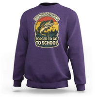 Funny Bass Fish Fisherman Sweatshirt Born To Go Fishing Forced School - Wonder Print Shop