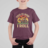 Funny Farming Tractor T Shirt For Kid This Is How I Roll Farmer - Wonder Print Shop