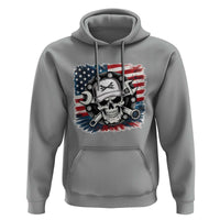 American Flag Skull Mechanic Hoodie Labor Day Patriotic USA - Wonder Print Shop