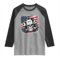 American Flag Skull Mechanic Raglan Shirt Labor Day Patriotic USA - Wonder Print Shop