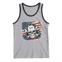 American Flag Skull Mechanic Tank Top Labor Day Patriotic USA - Wonder Print Shop
