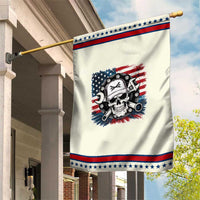 American Flag Skull Mechanic Garden Flag Labor Day Patriotic USA