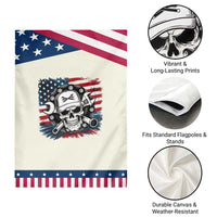 American Flag Skull Mechanic Garden Flag Labor Day Patriotic USA