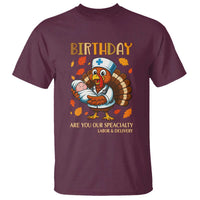 Thanksgiving Turkey Nurse T Shirt Labor and Delivery Birthday Specialty - Wonder Print Shop