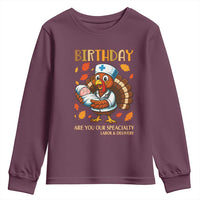 Thanksgiving Turkey Nurse Youth Sweatshirt Labor and Delivery Birthday Specialty - Wonder Print Shop