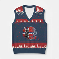 Ro Ro Norge Norway Flag V-Neck Knit Sweater Vest Cool Norwegian Viking