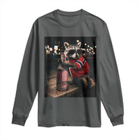 Funny Raccoon Whiskey Sunglasses Norwegian Flag Long Sleeve Shirt Viral Trash Panda Football Texas Souvenir Meme