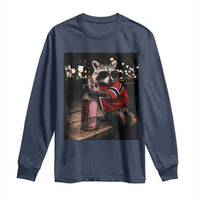 Funny Raccoon Whiskey Sunglasses Norwegian Flag Long Sleeve Shirt Viral Trash Panda Football Texas Souvenir Meme