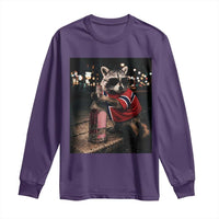 Funny Raccoon Whiskey Sunglasses Norwegian Flag Long Sleeve Shirt Viral Trash Panda Football Texas Souvenir Meme