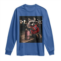 Funny Raccoon Whiskey Sunglasses Norwegian Flag Long Sleeve Shirt Viral Trash Panda Football Texas Souvenir Meme