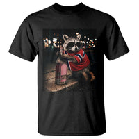 Funny Raccoon Whiskey Sunglasses Norwegian Flag T Shirt Viral Trash Panda Football Texas Souvenir Meme