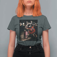 Funny Raccoon Whiskey Sunglasses Norwegian Flag T Shirt For Women Viral Trash Panda Football Texas Souvenir Meme