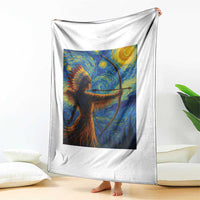 Native American Indian Women Throw Blanket Starry Night Indigenous Pride - Wonder Print Shop