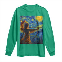 Native American Indian Women Long Sleeve Shirt Starry Night Indigenous Pride - Wonder Print Shop