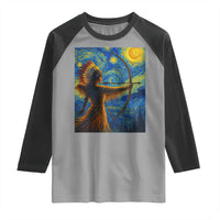 Native American Indian Women Raglan Shirt Starry Night Indigenous Pride - Wonder Print Shop
