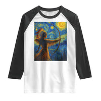 Native American Indian Women Raglan Shirt Starry Night Indigenous Pride - Wonder Print Shop