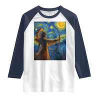 Native American Indian Women Raglan Shirt Starry Night Indigenous Pride - Wonder Print Shop