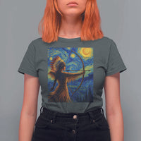 Native American Indian Women T Shirt For Women Starry Night Indigenous Pride - Wonder Print Shop