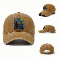 Native American Indian Women Washed Cotton Baseball Cap Starry Night Indigenous Pride