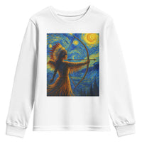 Native American Indian Women Youth Sweatshirt Starry Night Indigenous Pride - Wonder Print Shop