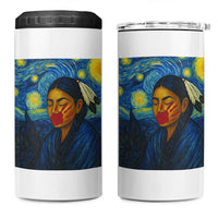 Native American MMIW 4 in 1 Can Cooler Tumbler Starry Night Indigenous People Day