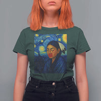 Native American MMIW T Shirt For Women Starry Night Indigenous People Day - Wonder Print Shop