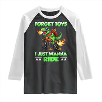 Motocross Dirt Bike Boys Raglan Shirt Forget Toys I Just Wanna Ride - Wonder Print Shop