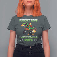 Motocross Dirt Bike Boys T Shirt For Women Forget Toys I Just Wanna Ride - Wonder Print Shop