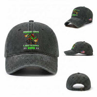 Motocross Dirt Bike Boys Washed Cotton Baseball Cap Forget Toys I Just Wanna Ride