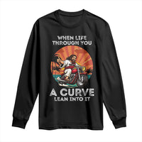 Funny Jesus Christian Motorcycle Long Sleeve Shirt When Life Throws You A Curve Lean Into It - Wonder Print Shop