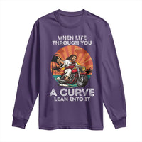 Funny Jesus Christian Motorcycle Long Sleeve Shirt When Life Throws You A Curve Lean Into It - Wonder Print Shop