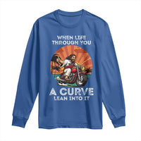 Funny Jesus Christian Motorcycle Long Sleeve Shirt When Life Throws You A Curve Lean Into It - Wonder Print Shop