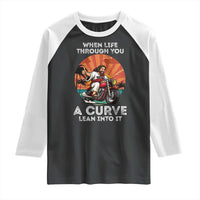 Funny Jesus Christian Motorcycle Raglan Shirt When Life Throws You A Curve Lean Into It - Wonder Print Shop