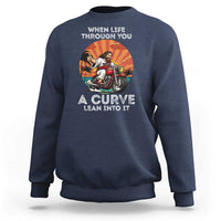 Funny Jesus Christian Motorcycle Sweatshirt When Life Throws You A Curve Lean Into It - Wonder Print Shop