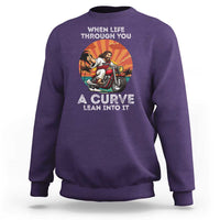 Funny Jesus Christian Motorcycle Sweatshirt When Life Throws You A Curve Lean Into It - Wonder Print Shop