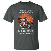 Funny Jesus Christian Motorcycle T Shirt When Life Throws You A Curve Lean Into It - Wonder Print Shop