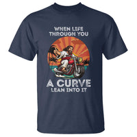 Funny Jesus Christian Motorcycle T Shirt When Life Throws You A Curve Lean Into It - Wonder Print Shop