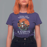 Funny Jesus Christian Motorcycle T Shirt For Women When Life Throws You A Curve Lean Into It - Wonder Print Shop