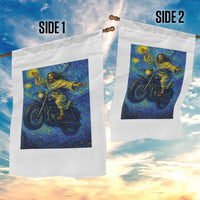 Funny Jesus Christian Motorcycle Garden Flag Starry Night Van Gogh Biker - Wonder Print Shop