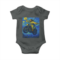 Funny Jesus Christian Motorcycle Baby Onesie Starry Night Van Gogh Biker - Wonder Print Shop