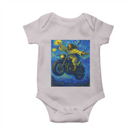 Funny Jesus Christian Motorcycle Baby Onesie Starry Night Van Gogh Biker - Wonder Print Shop