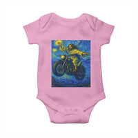 Funny Jesus Christian Motorcycle Baby Onesie Starry Night Van Gogh Biker - Wonder Print Shop
