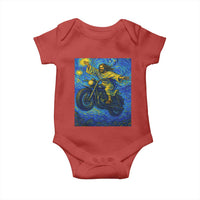 Funny Jesus Christian Motorcycle Baby Onesie Starry Night Van Gogh Biker - Wonder Print Shop